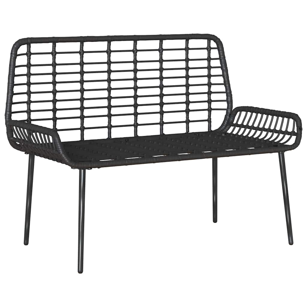 Havebænk Sort Og Anthracit Polyrattan - Billede 4