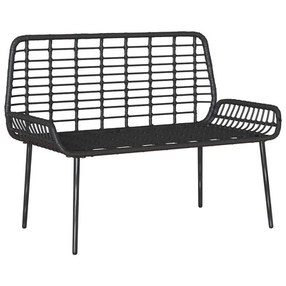 Havebænk Sort Og Anthracit Polyrattan - Billede 4