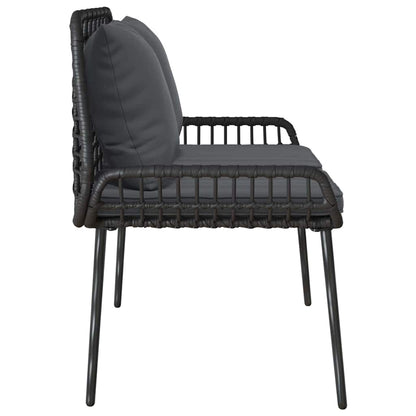 Havebænk Sort Og Anthracit Polyrattan - Billede 6