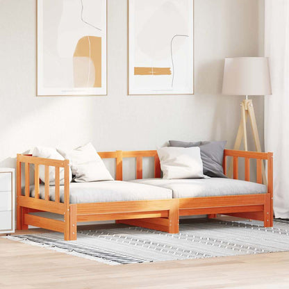 Utrækkelig Dagbed Uden Madras Voksebrun 2x(80x200) Cm - Billede 6