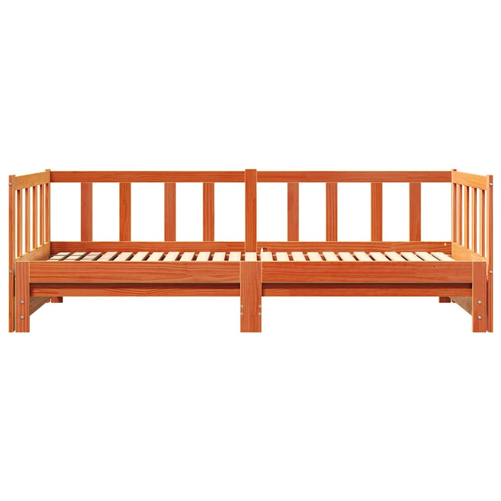 Utrækkelig Dagbed Uden Madras Voksebrun 2x(80x200) Cm - Billede 7