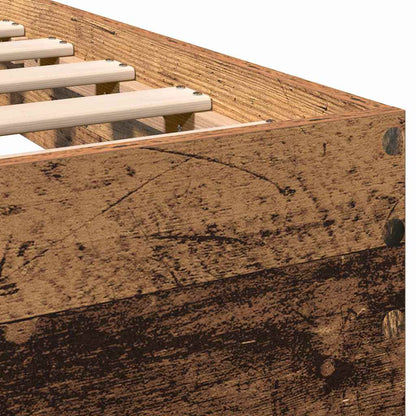 Sengestel Med Hovedgærde Gammelt Træ 100 X 200 Cm - Billede 10