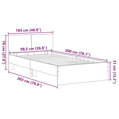 Sengestel Med Hovedgærde Gammelt Træ 100 X 200 Cm - Billede 11