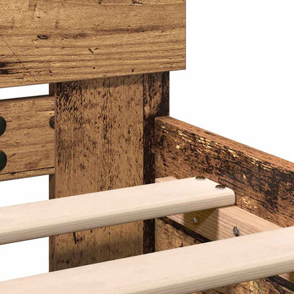 Sengestel Med Hovedgærde Gammelt Træ 120 X 190 Cm - Billede 9