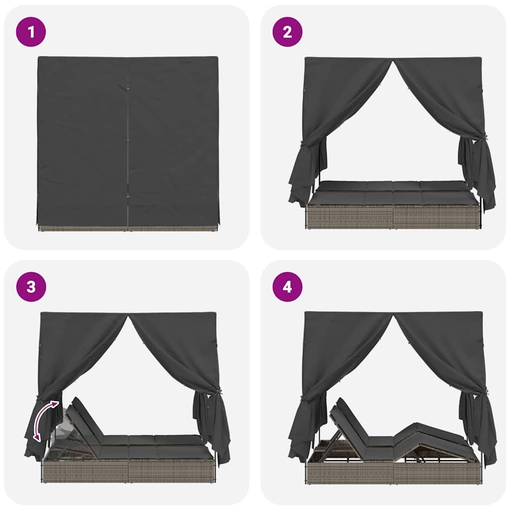 Dobbelt Solstol Polyrattan - Billede 10