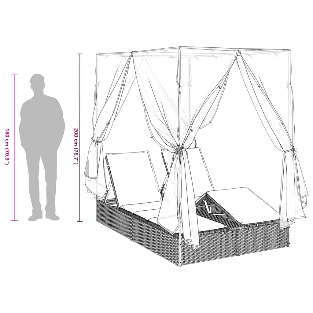 Dobbelt Solstol Polyrattan - Billede 13
