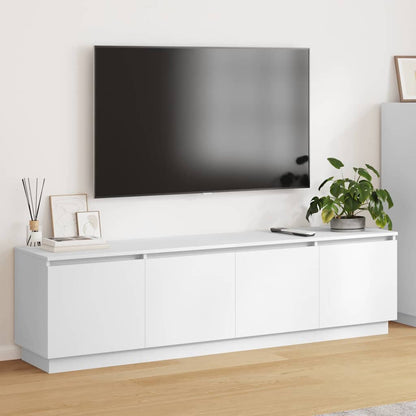 Tv-skab Med Led Hvid 180 X 38 X 49 Cm Konstrueret Træ - Hovedbillede