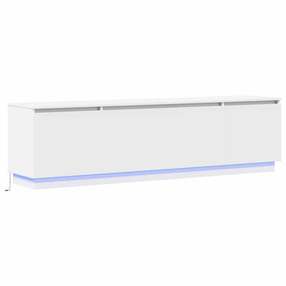 Tv-skab Med Led Hvid 180 X 38 X 49 Cm Konstrueret Træ - Billede 2