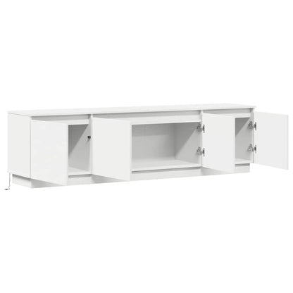 Tv-skab Med Led Hvid 180 X 38 X 49 Cm Konstrueret Træ - Billede 6