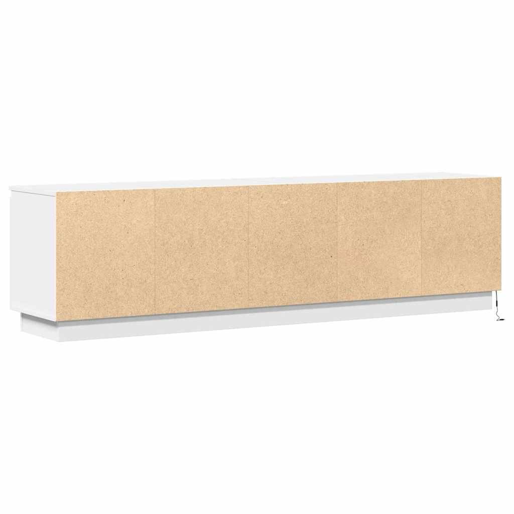 Tv-skab Med Led Hvid 180 X 38 X 49 Cm Konstrueret Træ - Billede 9