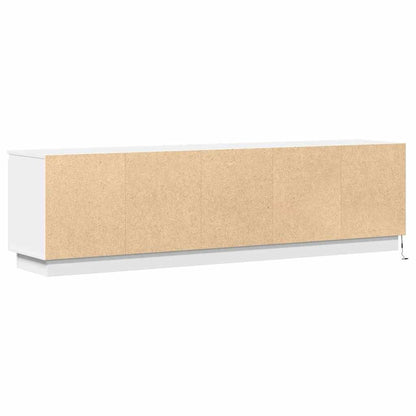 Tv-skab Med Led Hvid 180 X 38 X 49 Cm Konstrueret Træ - Billede 9