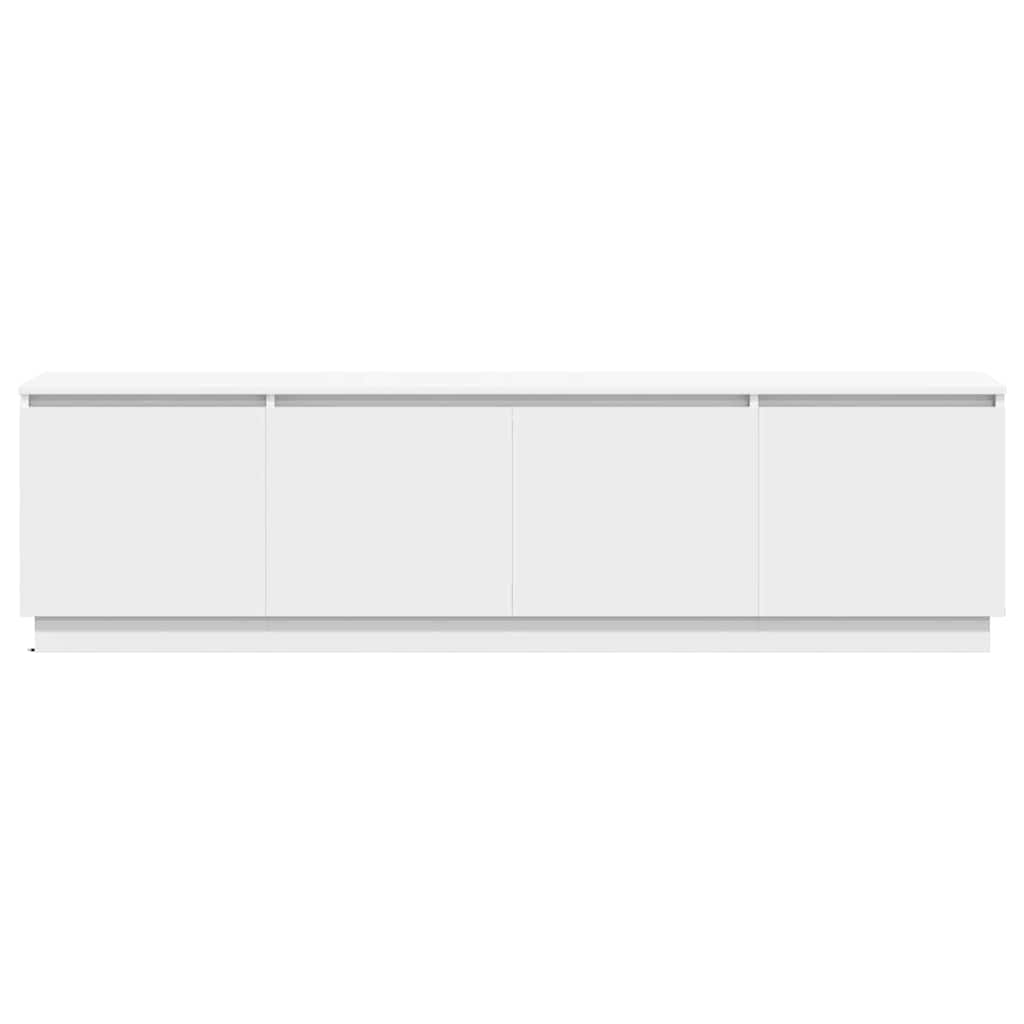 Tv-skab Med Led Hvid 180 X 38 X 49 Cm Konstrueret Træ - Billede 7