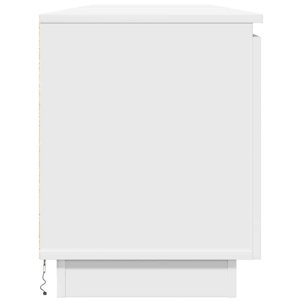Tv-skab Med Led Hvid 180 X 38 X 49 Cm Konstrueret Træ - Billede 8