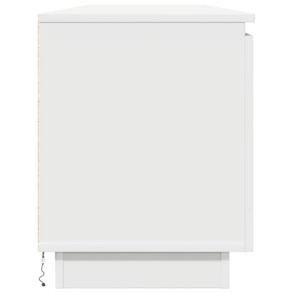 Tv-skab Med Led Hvid 180 X 38 X 49 Cm Konstrueret Træ - Billede 8