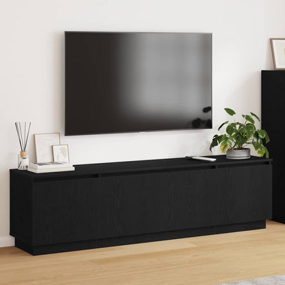 Tv-skab Med Led Sort Eg 180 X 38 X 49 Cm Konstrueret Træ - Hovedbillede