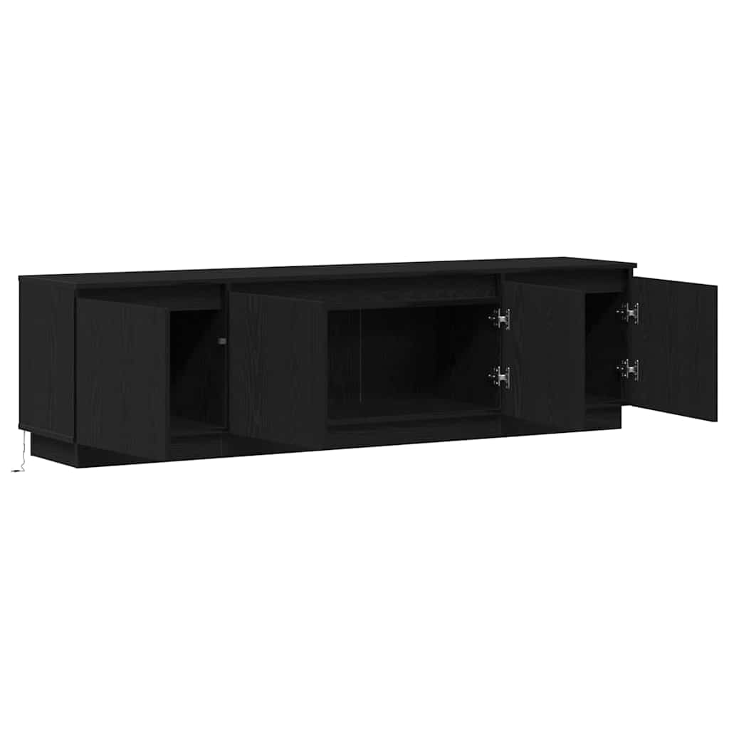Tv-skab Med Led Sort Eg 180 X 38 X 49 Cm Konstrueret Træ - Billede 6