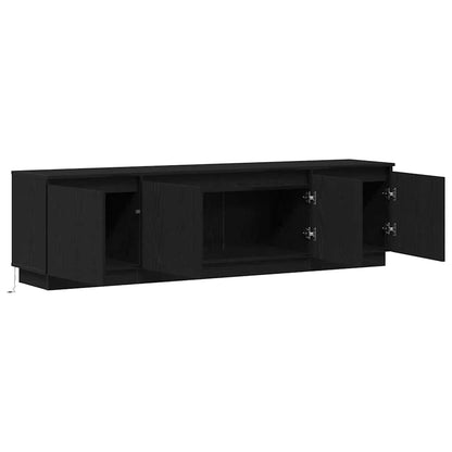 Tv-skab Med Led Sort Eg 180 X 38 X 49 Cm Konstrueret Træ - Billede 6