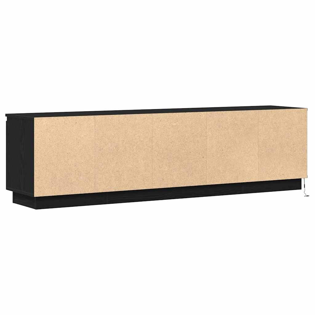 Tv-skab Med Led Sort Eg 180 X 38 X 49 Cm Konstrueret Træ - Billede 9