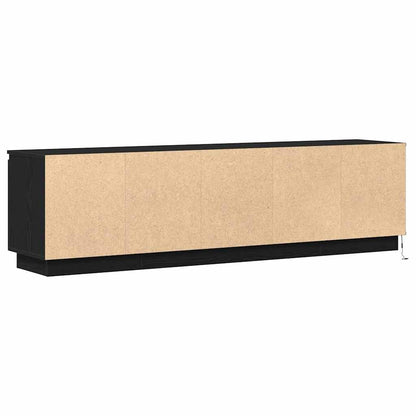 Tv-skab Med Led Sort Eg 180 X 38 X 49 Cm Konstrueret Træ - Billede 9