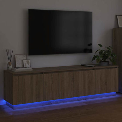 Tv-skab Med Led Sonoma-eg 180 X 38 X 49 Cm Konstrueret Træ - Billede 5