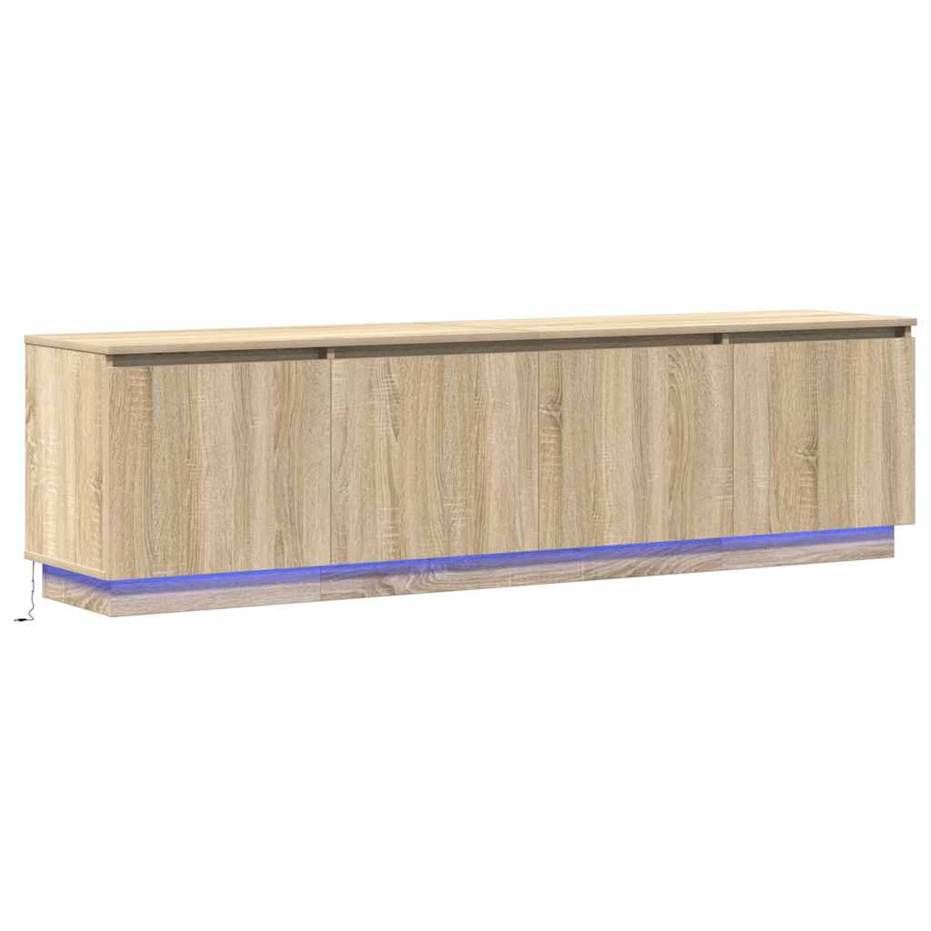 Tv-skab Med Led Sonoma-eg 180 X 38 X 49 Cm Konstrueret Træ - Billede 2