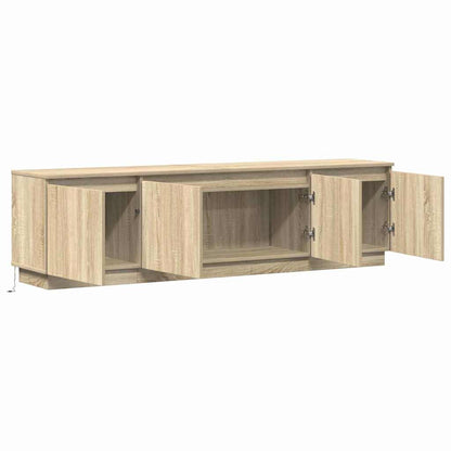 Tv-skab Med Led Sonoma-eg 180 X 38 X 49 Cm Konstrueret Træ - Billede 6