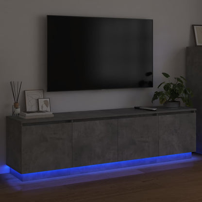 Tv-skab Med Led Betongrå 180 X 38 X 49 Cm Konstrueret Træ - Billede 5