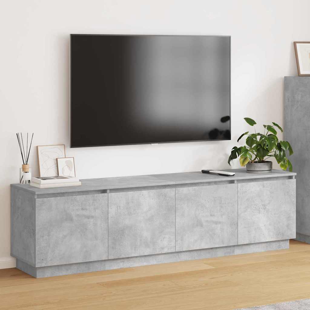 Tv-skab Med Led Betongrå 180 X 38 X 49 Cm Konstrueret Træ - Hovedbillede