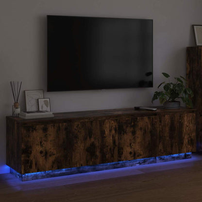 Tv-skab Med Led Røget Eg 180 X 38 X 49 Cm Konstrueret Træ - Billede 5