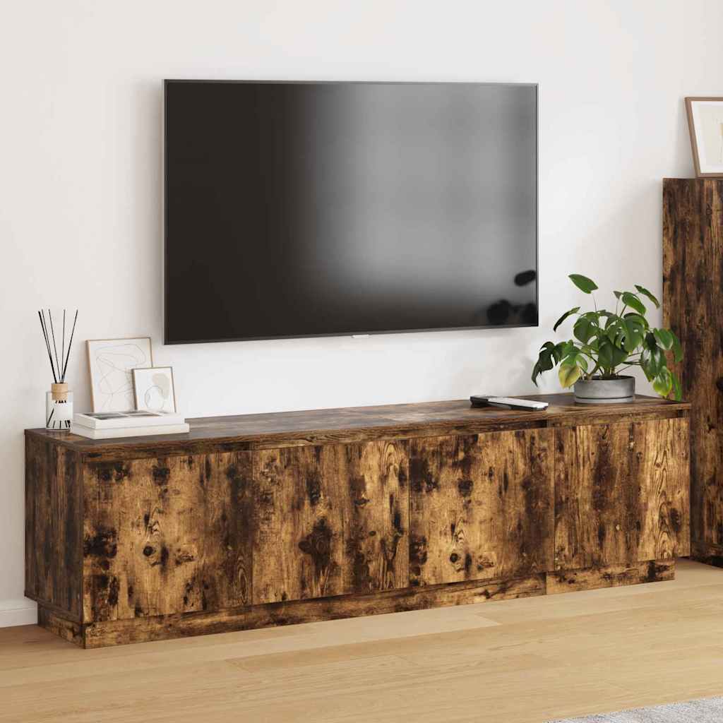 Tv-skab Med Led Røget Eg 180 X 38 X 49 Cm Konstrueret Træ - Hovedbillede