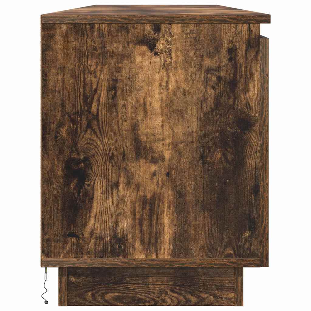 Tv-skab Med Led Røget Eg 180 X 38 X 49 Cm Konstrueret Træ - Billede 8