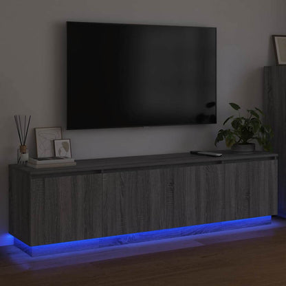 Tv-skab Med Led Grå Sonoma-eg 180 X 38 X 49 Cm Konstrueret Træ - Billede 5