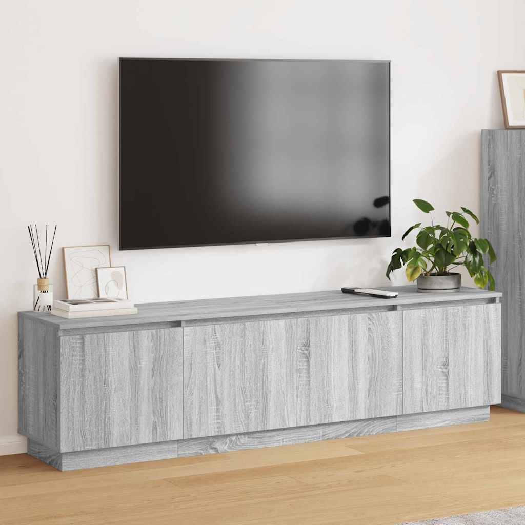 Tv-skab Med Led Grå Sonoma-eg 180 X 38 X 49 Cm Konstrueret Træ - Hovedbillede