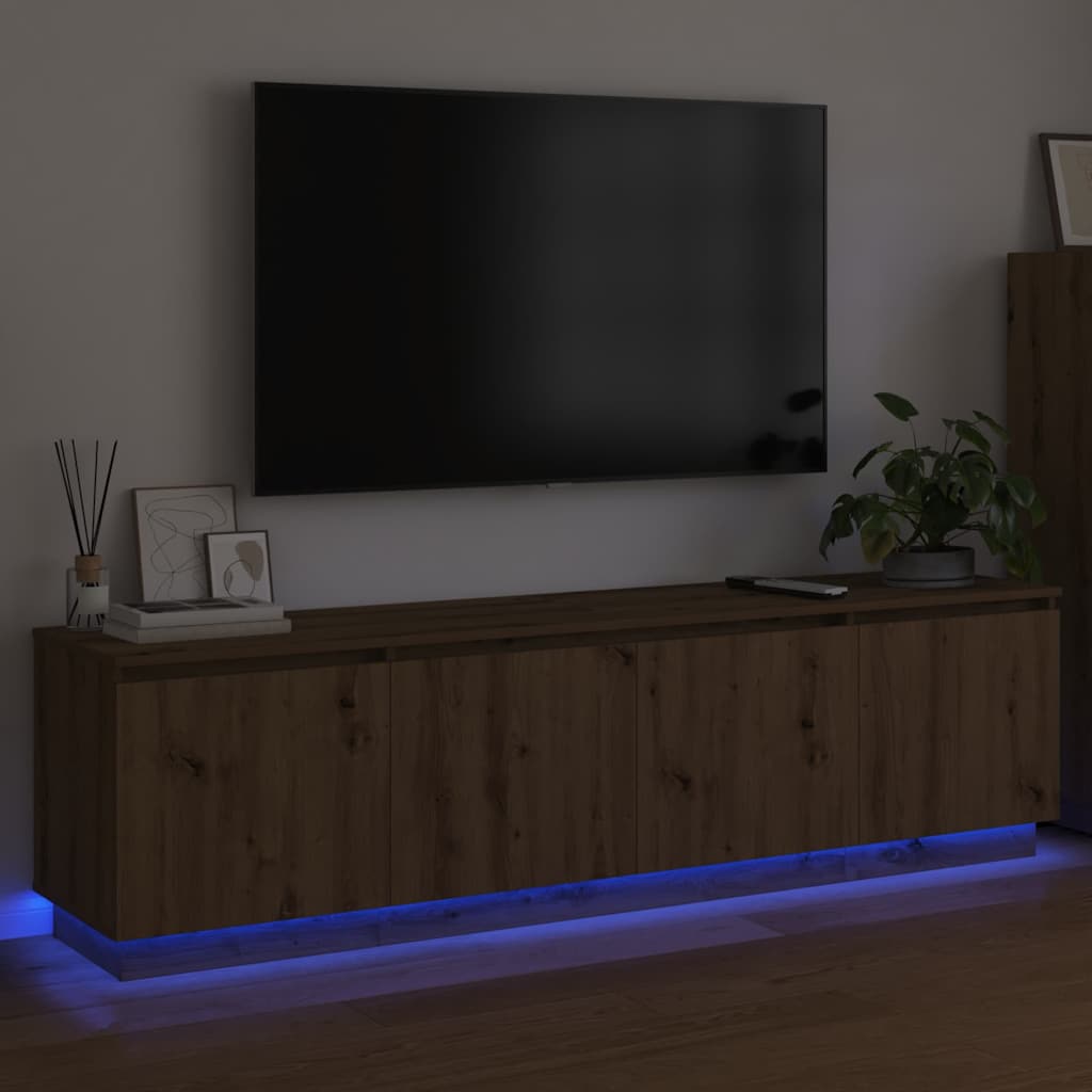 Tv-skab Med Led Artisan Eg 180 X 38 X 49 Cm Konstrueret Træ - Billede 5