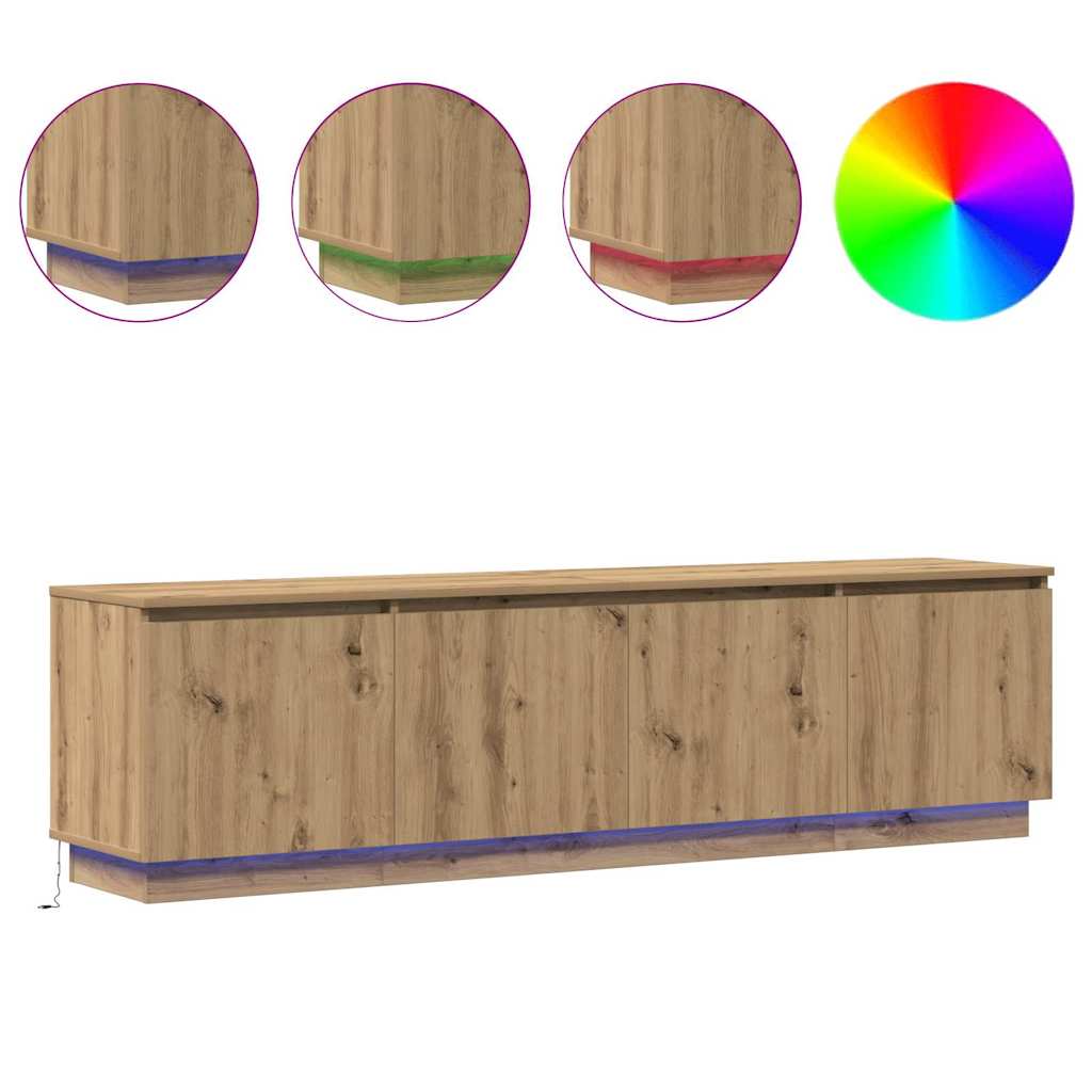 Tv-skab Med Led Artisan Eg 180 X 38 X 49 Cm Konstrueret Træ - Billede 4