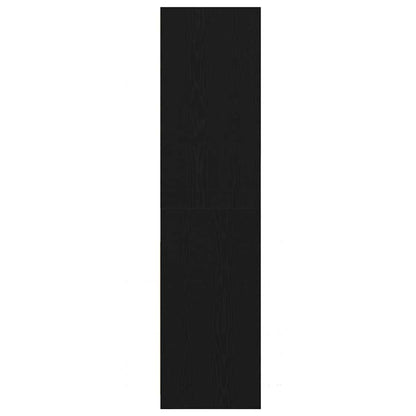 Garderobeskab Sort Eg 80 X 50 X 200 Cm Konstrueret Træ - Billede 5