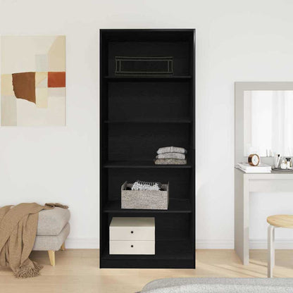 Garderobeskab Sort Eg 80 X 50 X 200 Cm Konstrueret Træ - Billede 4