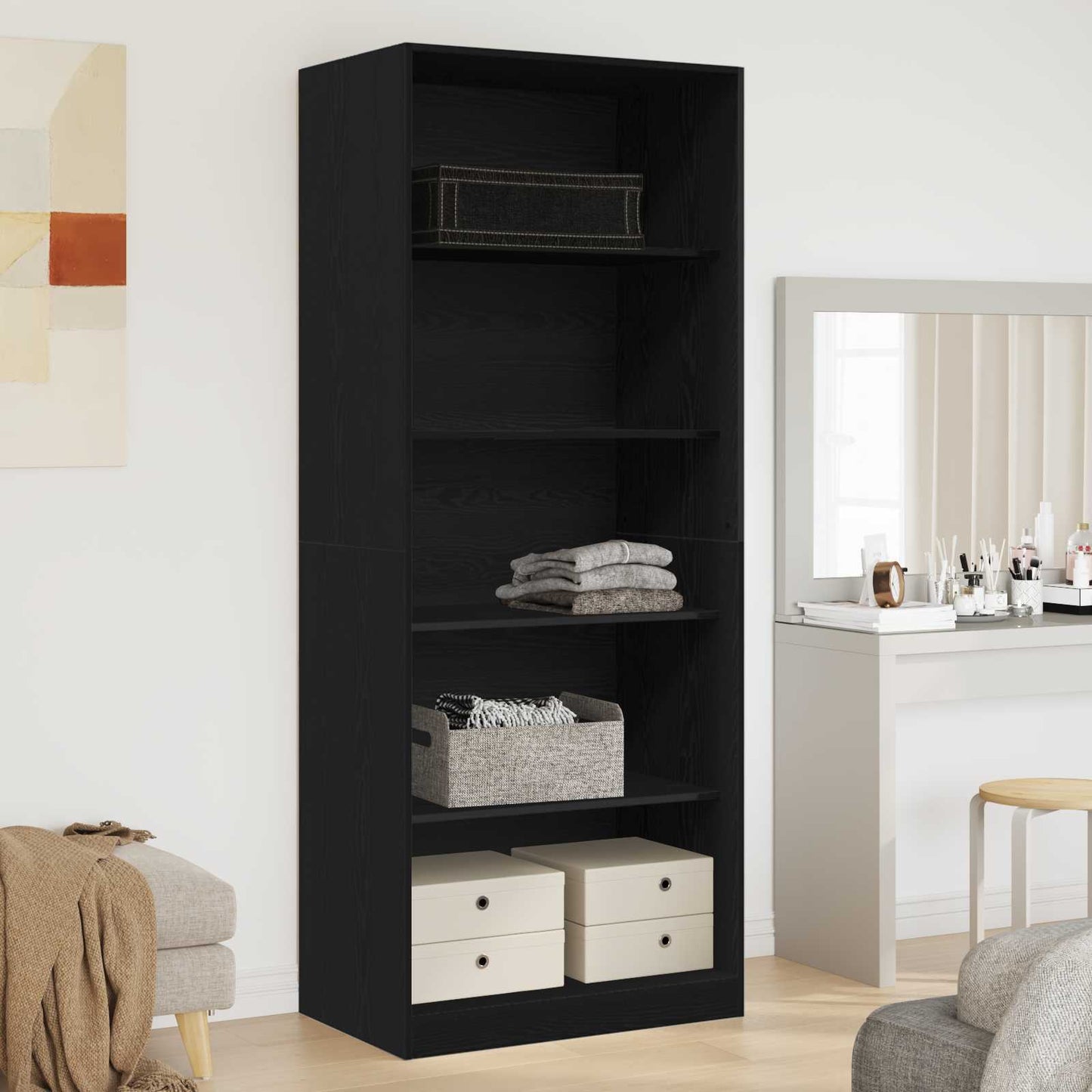 Garderobeskab Sort Eg Konstrueret Træ - Variant 3378503