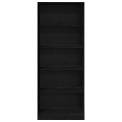 Garderobeskab Sort Eg 80 X 50 X 200 Cm Konstrueret Træ - Billede 2