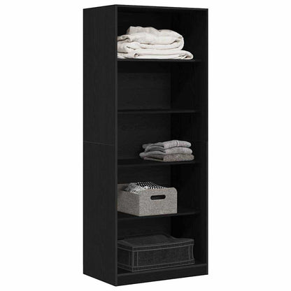 Garderobeskab Sort Eg 80 X 50 X 200 Cm Konstrueret Træ - Billede 3