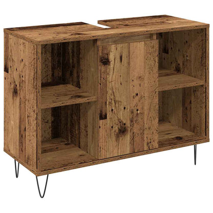 Badeværelsesmøbel Sæt 3 Pcs Gammelt Træ 30 X 30 X 180 Cm - Billede 4