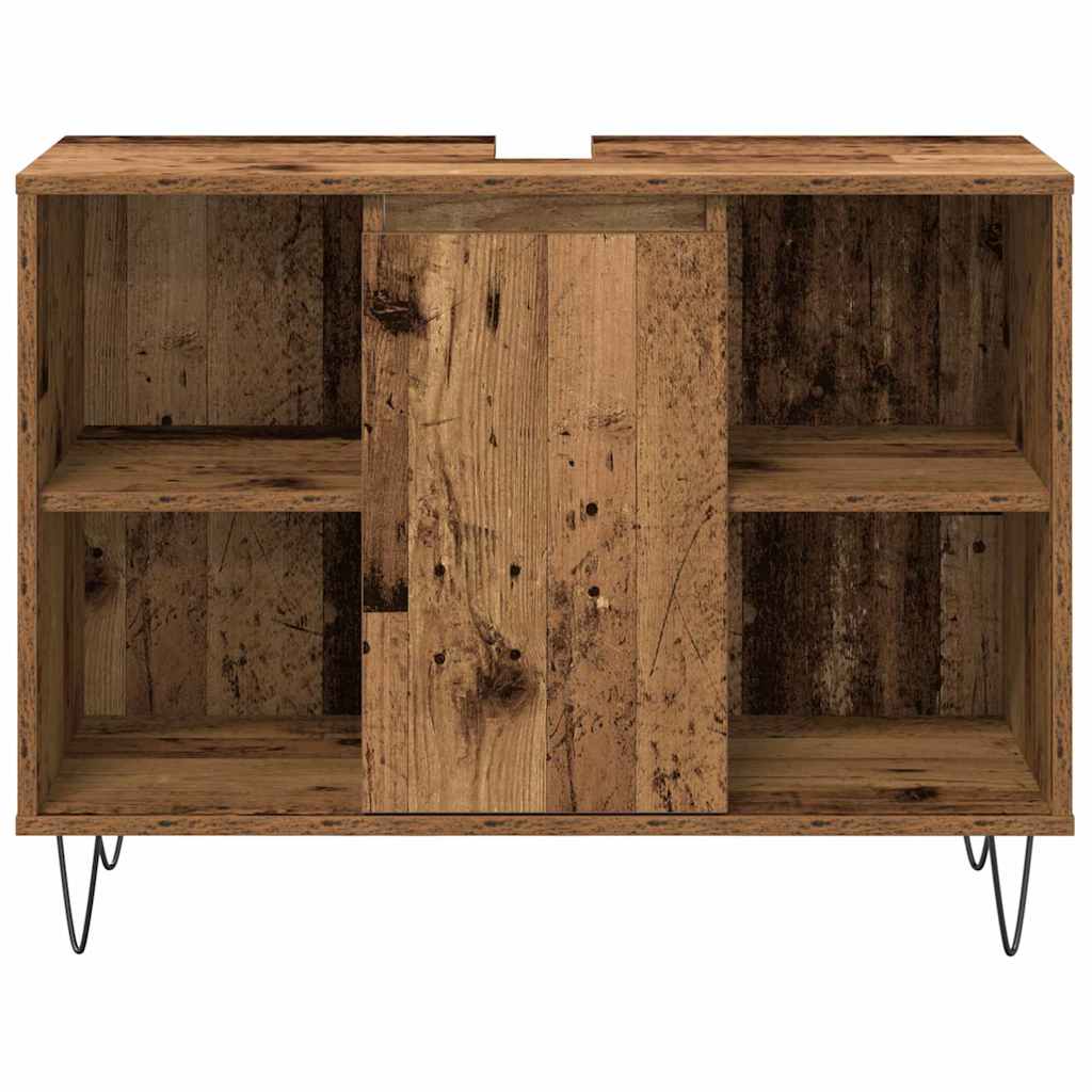 Badeværelsesmøbel Sæt 3 Pcs Gammelt Træ 30 X 30 X 180 Cm - Billede 7