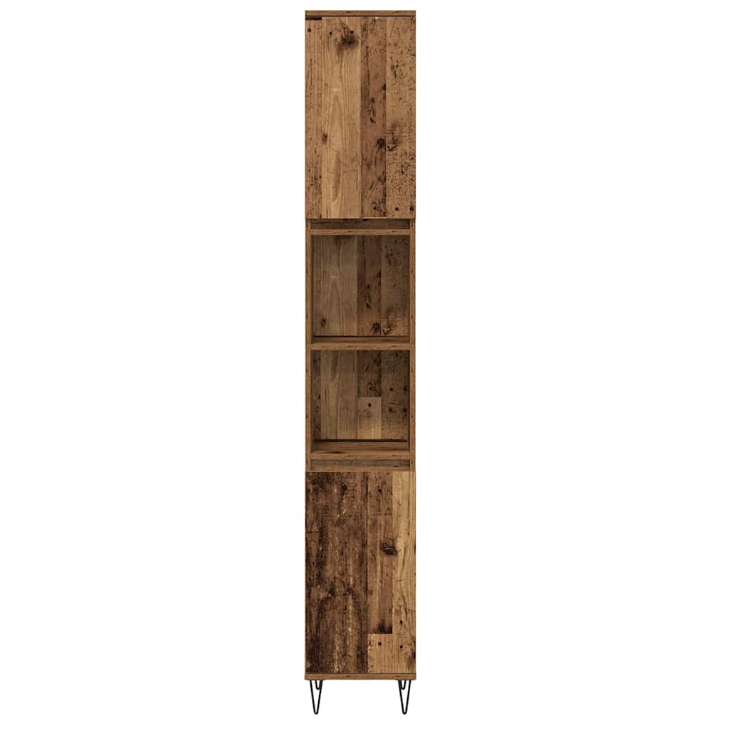 Badeværelsesmøbel Sæt 3 Pcs Gammelt Træ 30 X 30 X 180 Cm - Billede 8