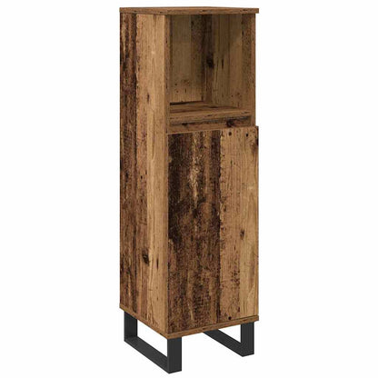 Badeværelsesmøbel Sæt Med Dør 3 Pcs Brun 30 X 30 X 180 Cm - Billede 3