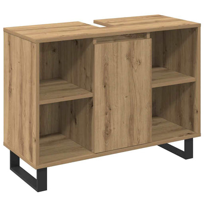 Badeværelsesmøbel Sæt Med Dør 3 Pcs Brun 30 X 30 X 180 Cm - Billede 4