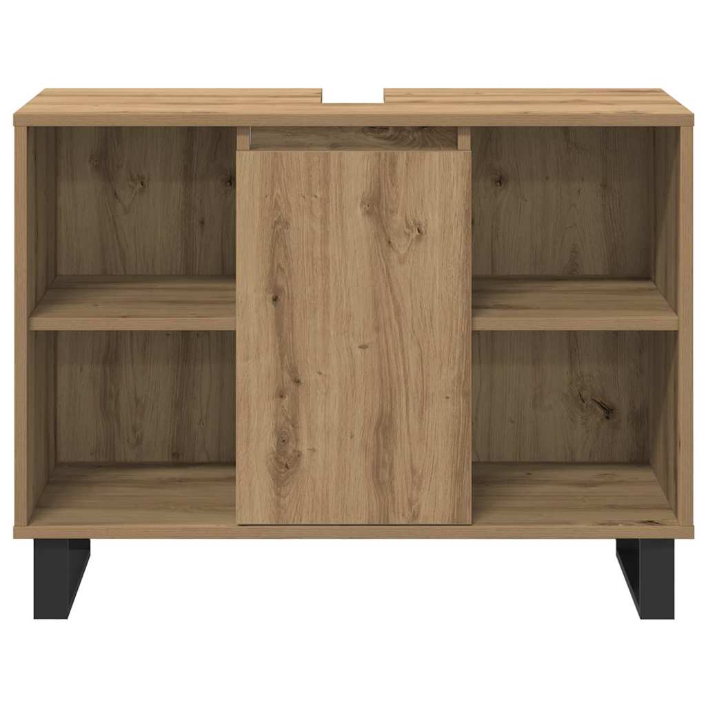 Badeværelsesmøbel Sæt Med Dør 3 Pcs Brun 30 X 30 X 180 Cm - Billede 7