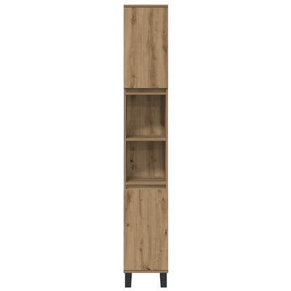 Badeværelsesmøbel Sæt Med Dør 3 Pcs Brun 30 X 30 X 180 Cm - Billede 8