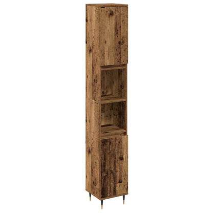Møbel Sæt Til Badeværelse 3 Pcs Gammelt Træ 30 X 30 X 180 Cm - Billede 5