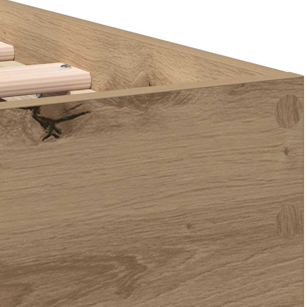 Sengestel Med Hovedgærde Artisan Eg 90 X 190 Cm Konstrueret Træ - Billede 10