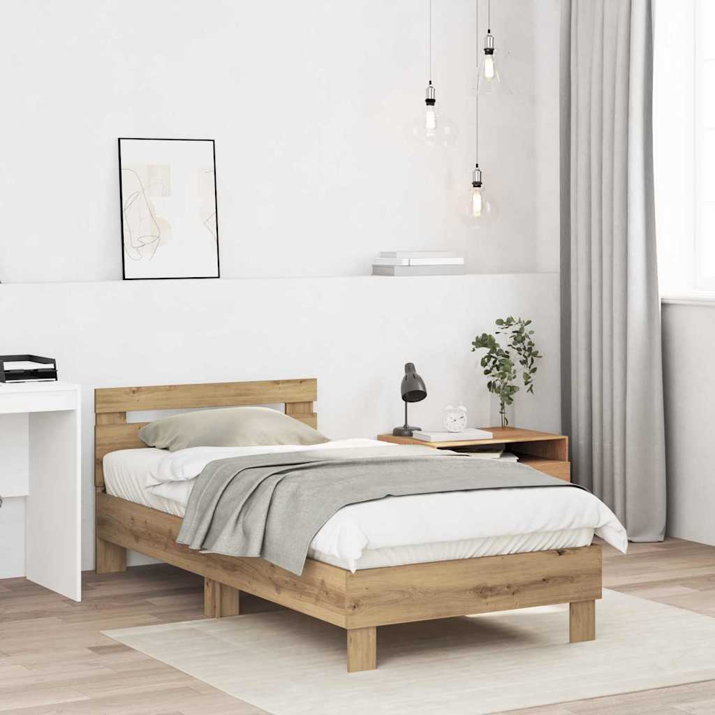 Sengestel Med Hovedgærde Artisan Eg 90 190 Cm Konstrueret Træ - Billede 5